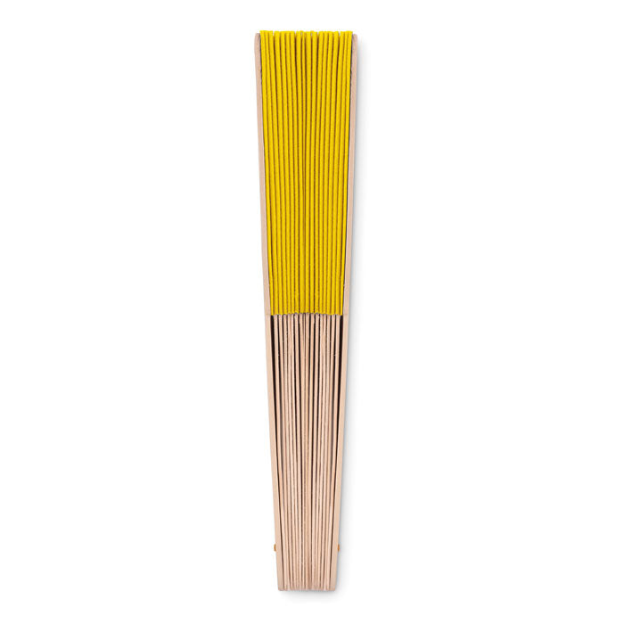 Branded Manual hand fan with wood handle