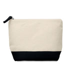 Branded Bicolour cotton cosmetic bag