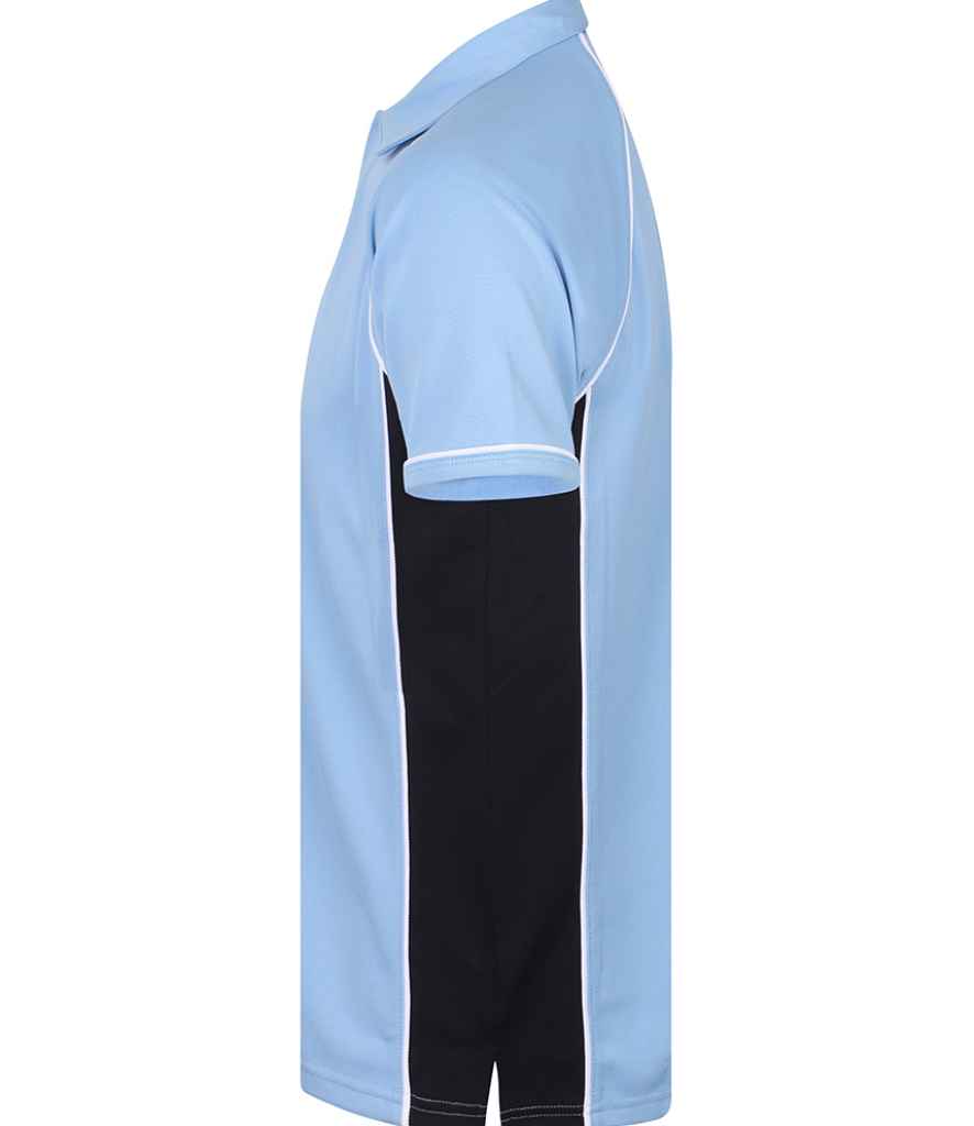 Finden + Hales Performance Piped Polo Shirt Sky Blue/Navy/White
