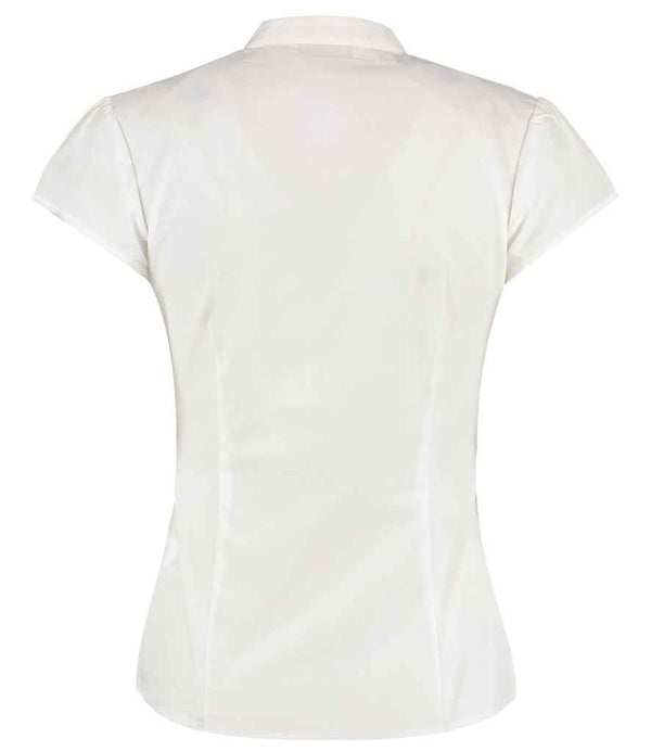 Kustom Kit Ladies Cap Sleeve V Neck Tailored Continental Blouse