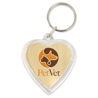 Clear Heart Shaped Keyring with Full Colour Insert