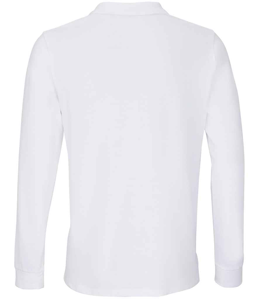 SOL'S Unisex Planet Long Sleeve Piqué Polo Shirt White