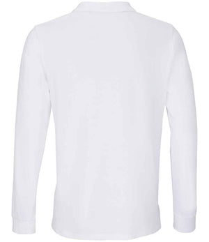 SOL'S Unisex Planet Long Sleeve Piqué Polo Shirt White