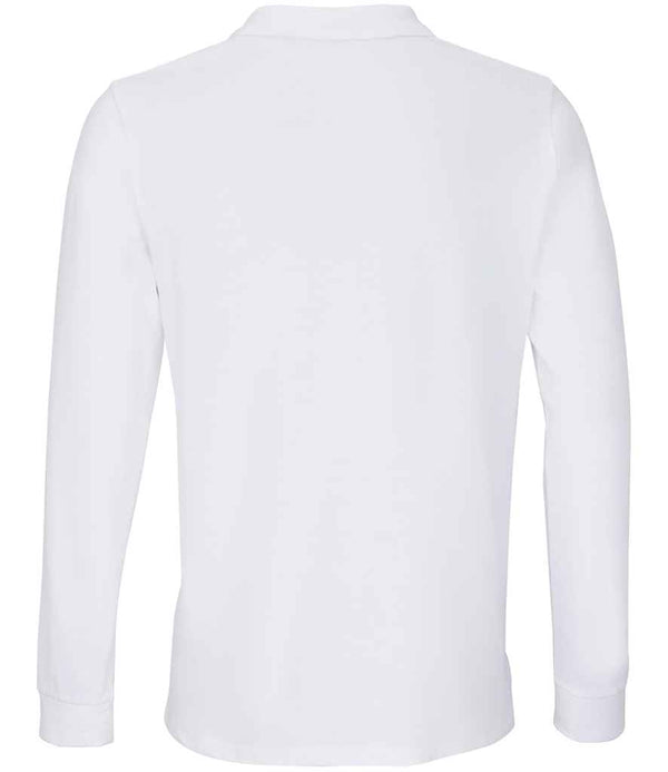 SOL'S Unisex Planet Long Sleeve Piqué Polo Shirt White