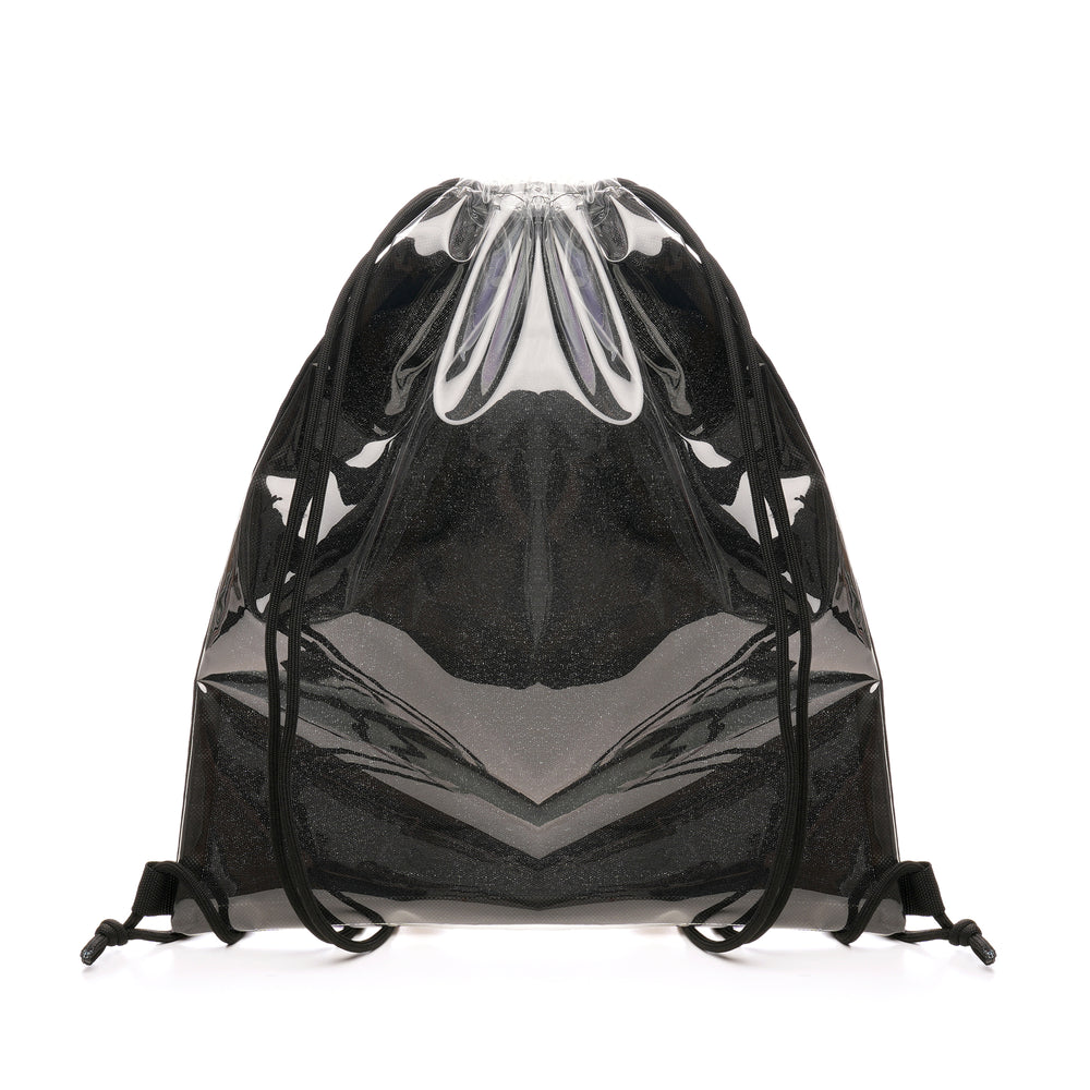 'Transparent Fabric Drawstring Bag' BLACK 600D and TPU Drawstring Bag