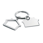 Branded Metal key ring house shape