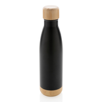 Vacuum stainless steel bottle with bamboo lid and bottom