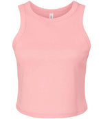 Bella Ladies Micro Rib Racer Tank Top Solid Pink Blend
