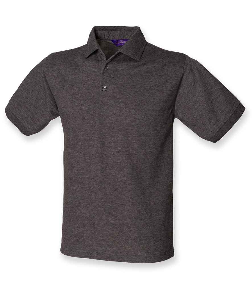 Henbury Heavy Poly/Cotton Piqué Polo Shirt Charcoal