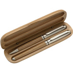 Quercetum Bamboo ballpen and rollerball pen set