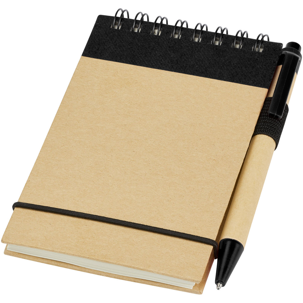 Branded Zuse A7 recycled jotter notepad with pen