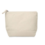 Branded Bicolour cotton cosmetic bag