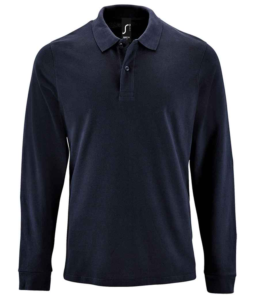 SOL'S Perfect Long Sleeve Piqué Polo Shirt French Navy