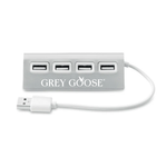 Branded 4 port USB hub with cable