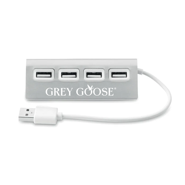 Branded 4 port USB hub with cable
