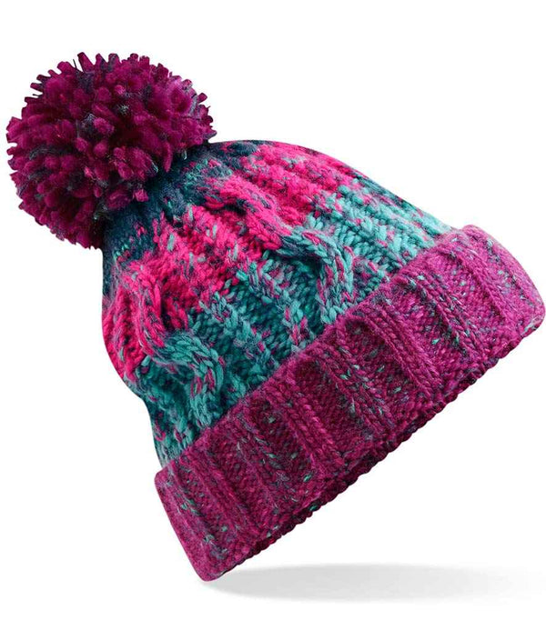 Beechfield Corkscrew Pom Pom Beanie | Branded Beanie