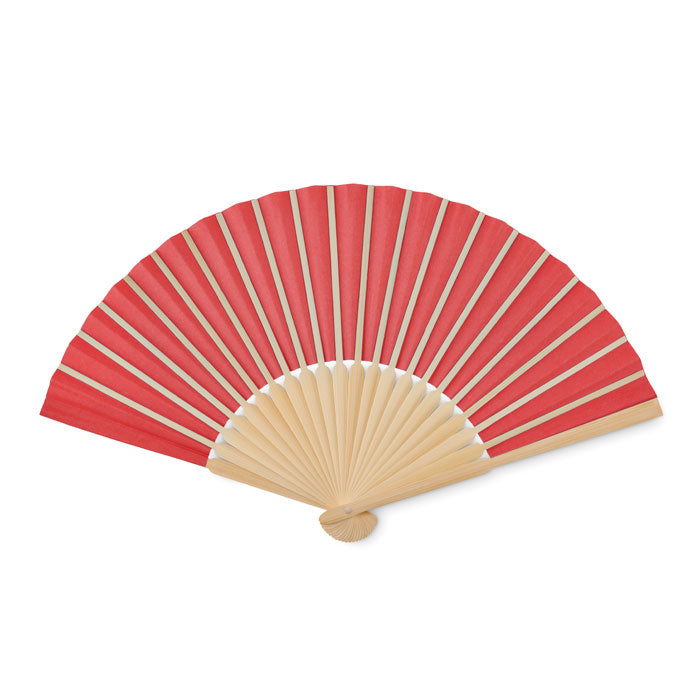 Branded Manual hand fan with bamboo handle