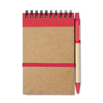 Branded A6 recycled notepad with pen