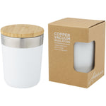Branded Lagan 300 ml copper vacuum insulated stainless steel tumbler with bamboo lid