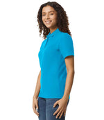 Branded Gildan Ladies SoftStyle® Double Piqué Polo Shirt