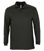 SOL'S Winter II Long Sleeve Cotton Piqué Polo Shirt Black