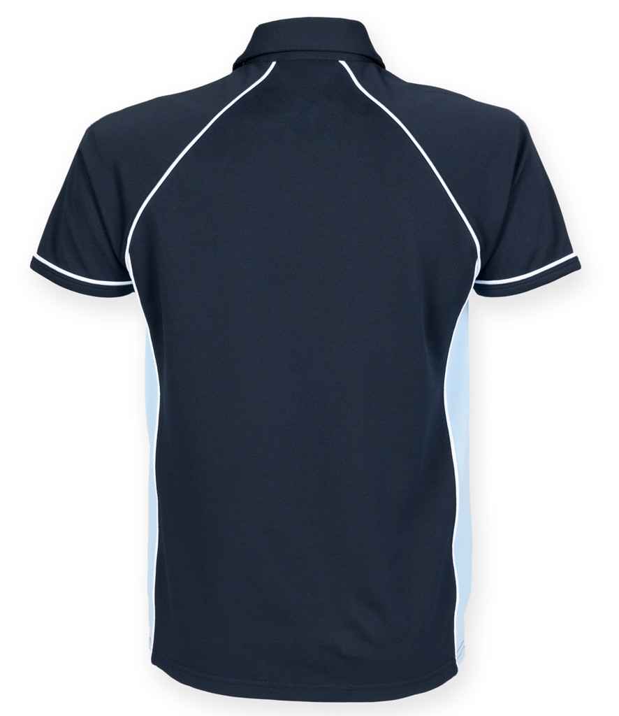 Finden + Hales Performance Piped Polo Shirt Navy/Sky Blue/White