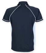 Finden + Hales Performance Piped Polo Shirt Navy/Sky Blue/White