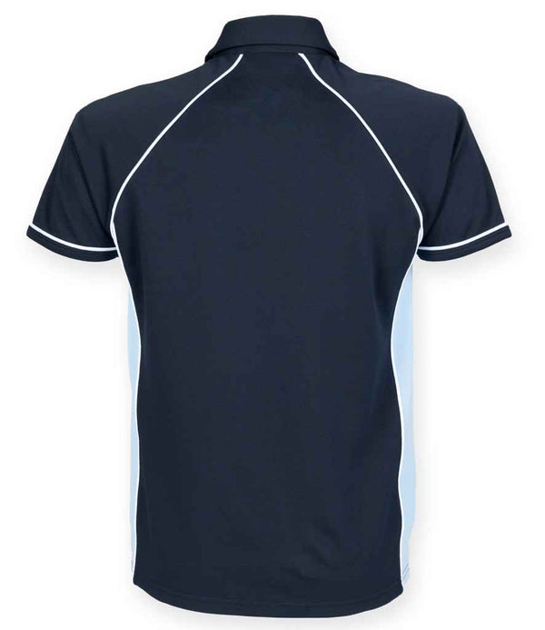 Finden + Hales Performance Piped Polo Shirt Navy/Sky Blue/White