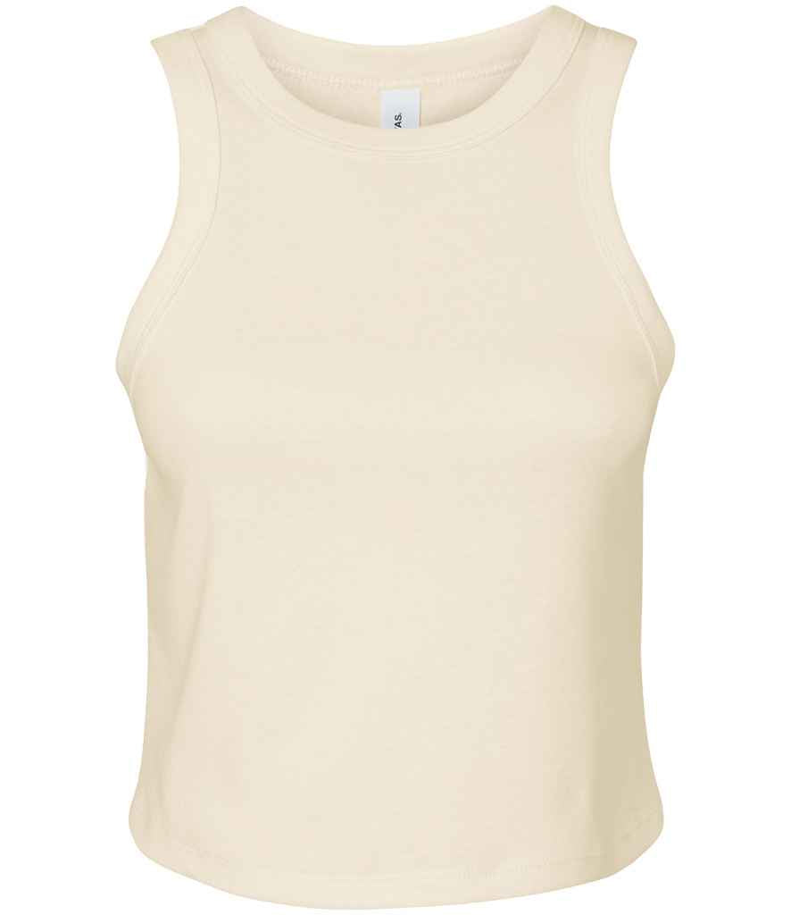 Bella Ladies Micro Rib Racer Tank Top Solid Natural Blend