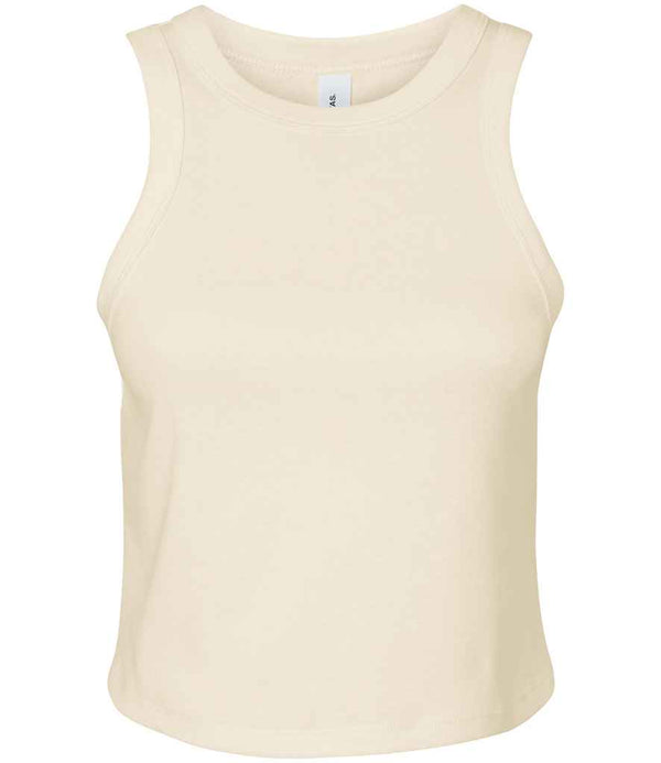 Bella Ladies Micro Rib Racer Tank Top Solid Natural Blend