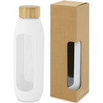 Branded Tidan 600 ml borosilicate glass bottle with silicone grip