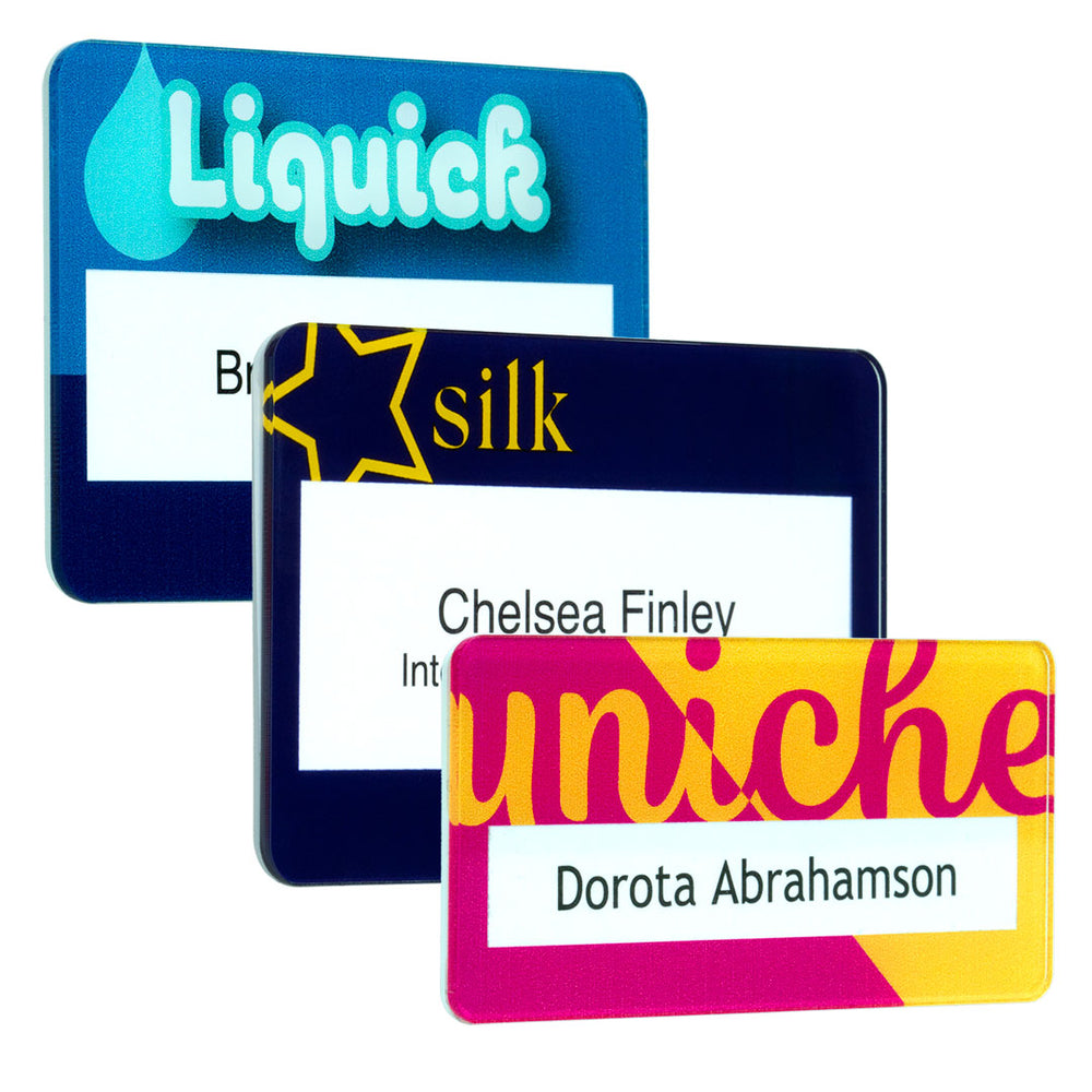Gloss Finish Reusable Name Window Badges