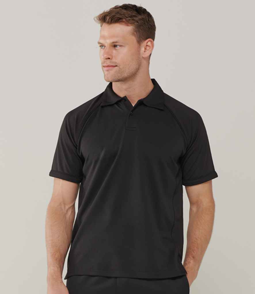 Finden + Hales Performance Piped Polo Shirt Black/Black