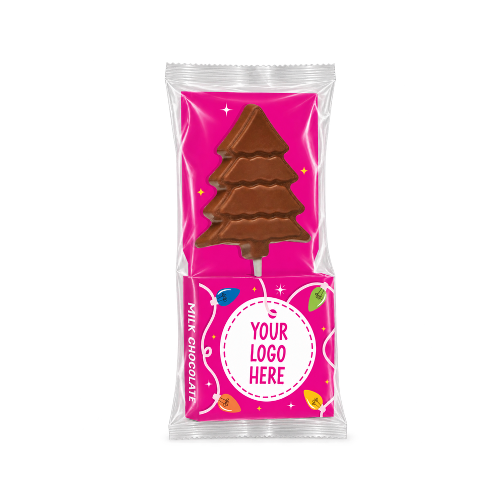 Branded Milk Chocolate Christmas Tree Lolly