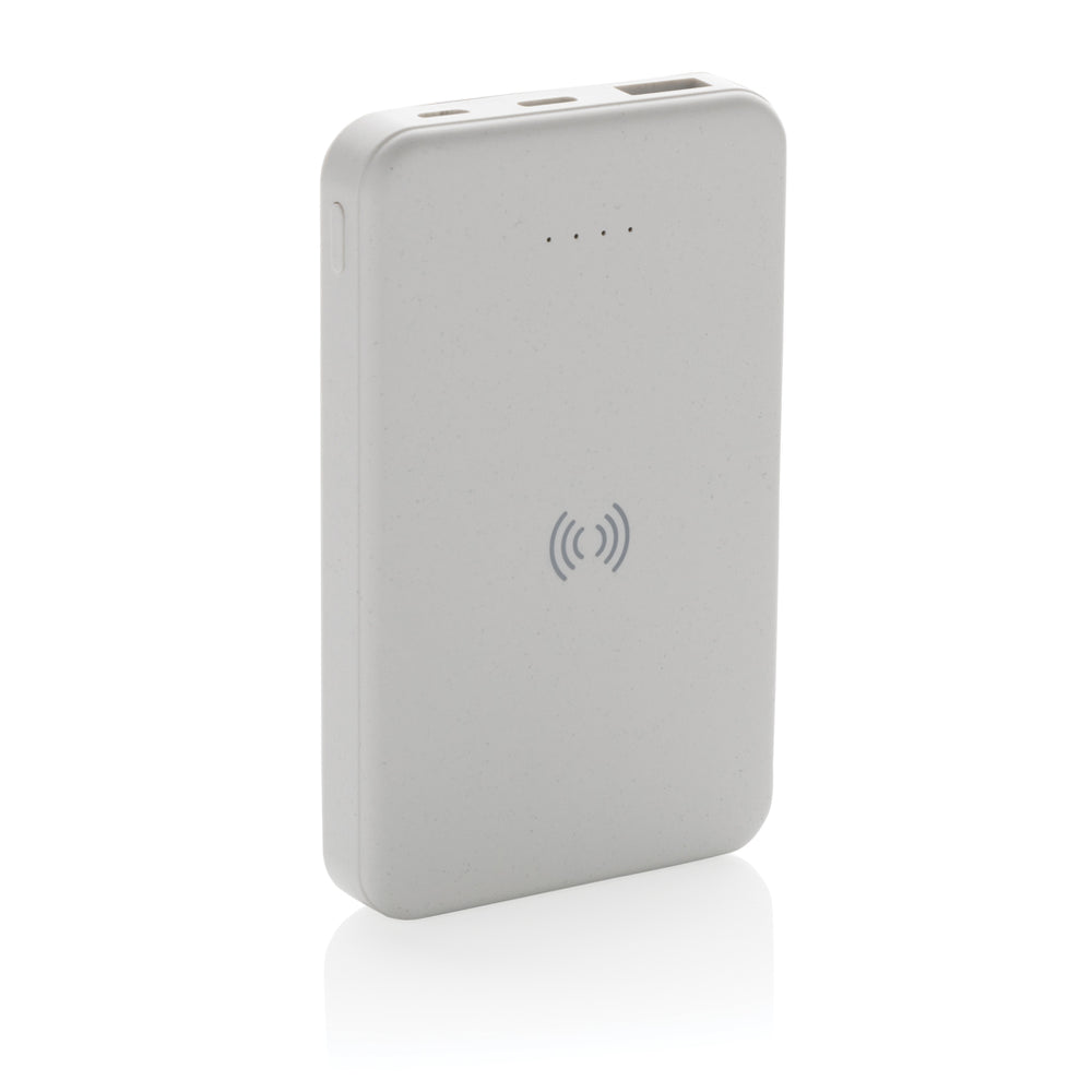 Branded RCS recycled plastic 5.000 mAh 5W wireless powerbank