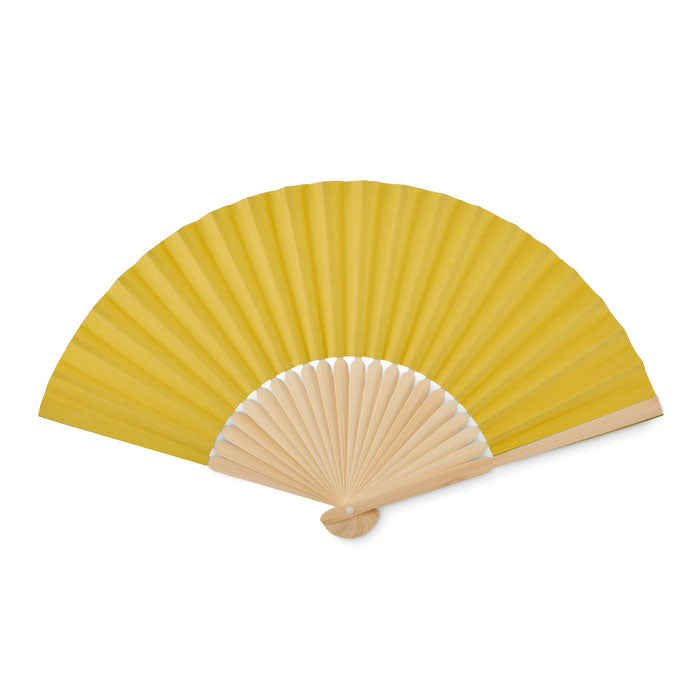 Branded Manual hand fan with bamboo handle