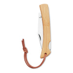 Branded Foldable knife in bamboo