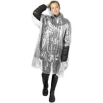 Branded Ziva disposable rain poncho with storage pouch