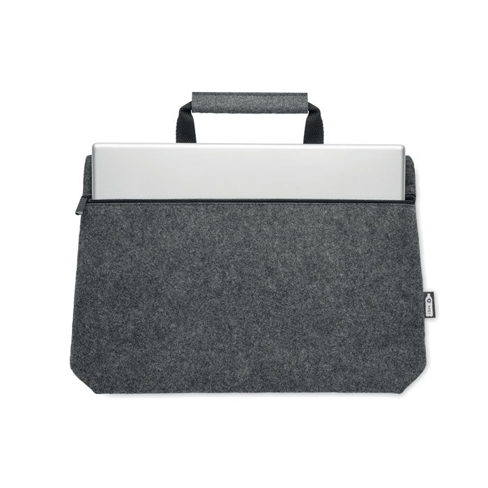 Branded RPET felt zippered laptop bag