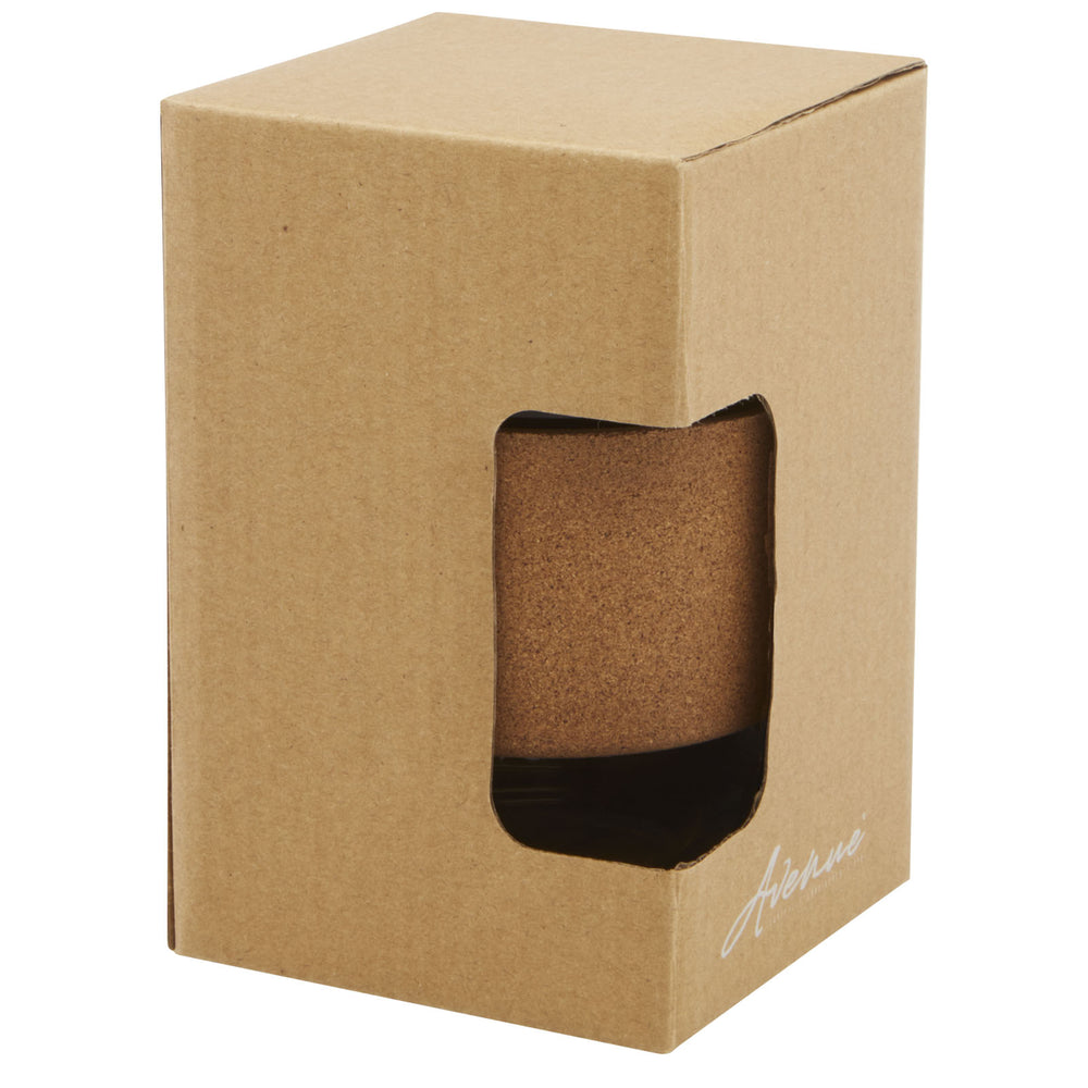 Lidan 360 ml borosilicate glass tumbler with cork grip and silicone lid