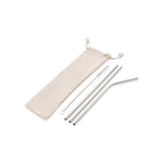 Branded Reusable stainless steel 3 pcs straw set