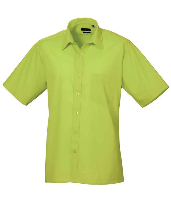 Premier Short Sleeve Poplin Shirt Lime Green