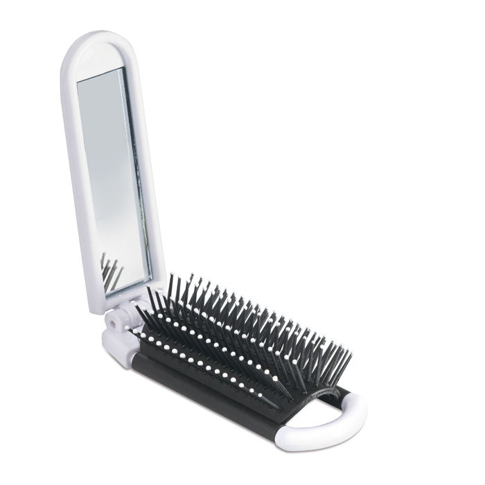 Branded Foldable hairbrush with mirror