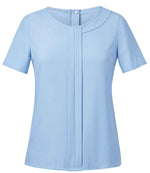 Brook Taverner Ladies Verona Short Sleeve Shirt Sky Blue