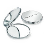 Silver Coloured Double Compact Mirror