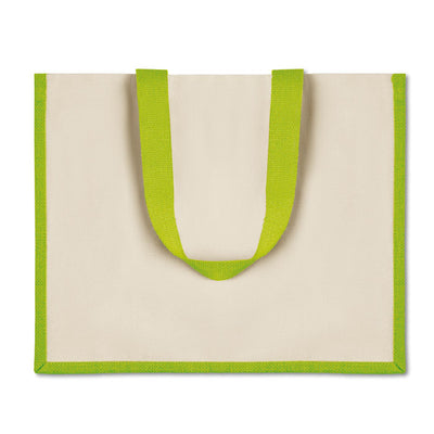 Jute and canvas shopping bag