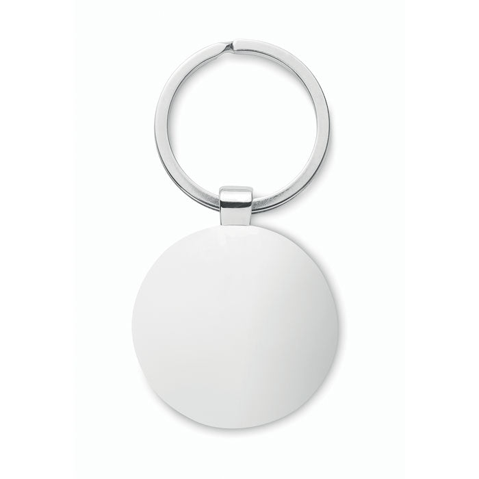 Branded Round key ring metal bamboo