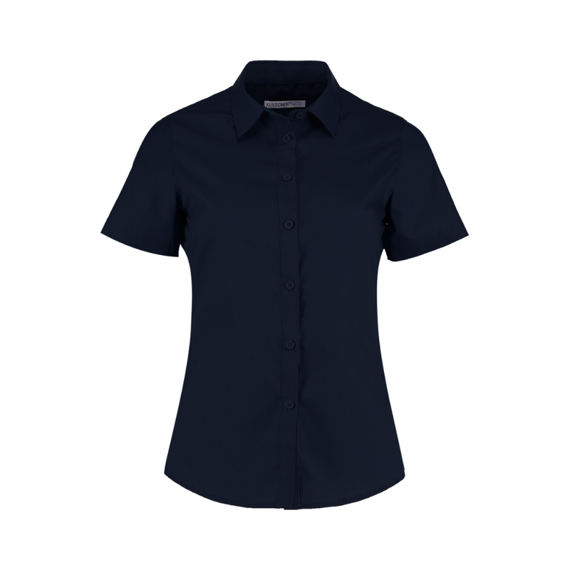 Kustom Kit Ladies Short Sleeve Tailored Poplin Shirt