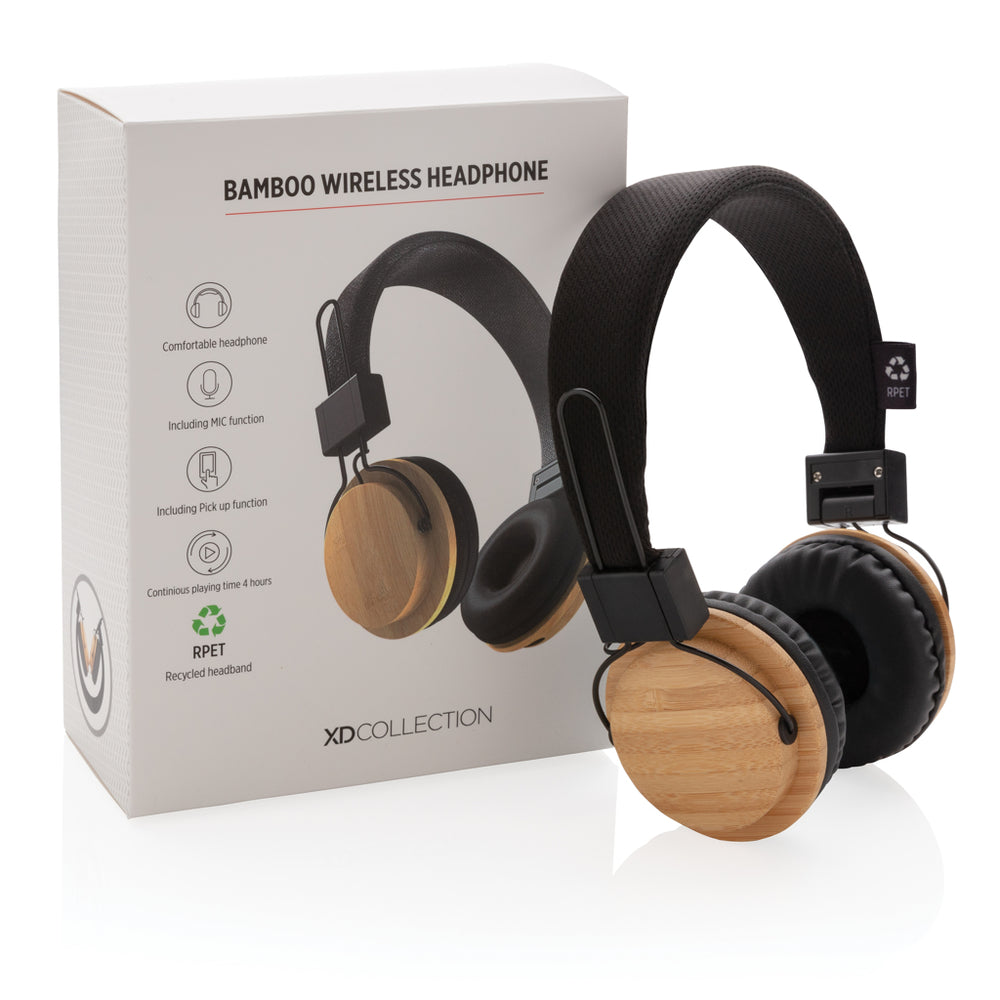 Branded Bamboo wireless headphone