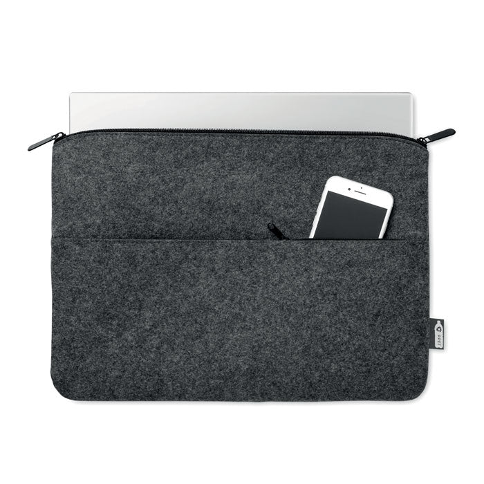 RPET felt zipped laptop bag 14" Grey